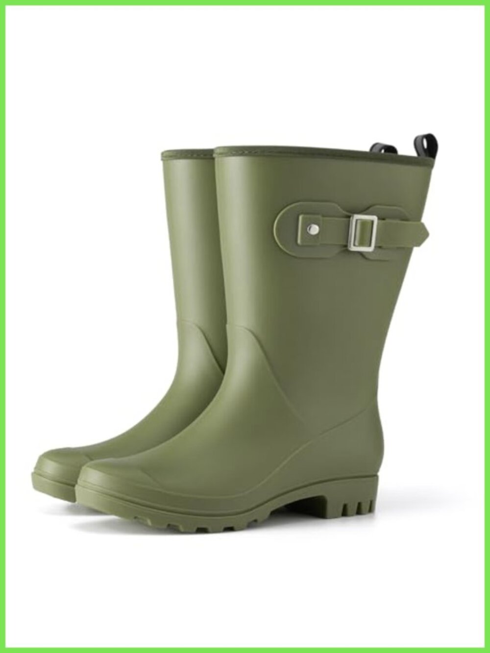 HISEA Women's Waterproof Rubber Rain Boots Lightweight Mid-Calf Garden Shoes PVC